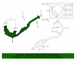 Exhaust manifold with catalytic converter Subaru Forester 25-26