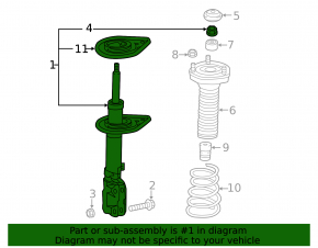 Shock absorber rear left Toyota Avalon 13-18 hybrid