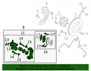 Front right caliper assembly for Kia Optima 16-20