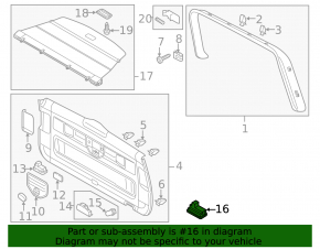 Button for opening the trunk door VW Touareg 11-14 salon