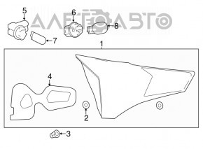 Interior tailgate light left Toyota Rav4 13-15 halogen