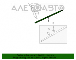 Door-glass molding, central front left, Suzuki Kizashi 10-15