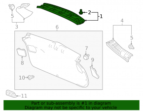 Upper Trunk Door Trim Honda HR-V 16-22 Black