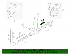 Door sill outer rear left Kia Niro 23 - black with chrome insert