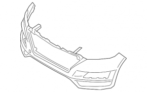 Front bare bumper Hyundai Tucson 19-21 without parking sensors, for washers, for towing hook