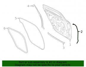 Door seal, side rear right front Porsche Panamera 17-23