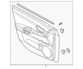 Door trim panel, front left, black/beige, Mazda3 03-09 HB