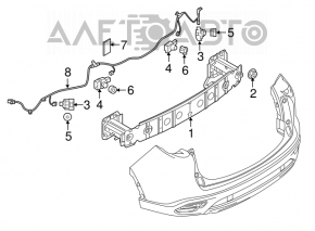 Mazda CX-9 16-23 rear bumper reinforcement, rusty