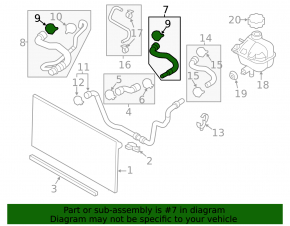 Upper cooling pipe Mini Cooper Countryman R60 11-16 1.6 MKPP, from thermostat