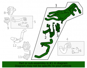 Cooling system hose assembly Volkswagen ID.4 21-25 AWD with valve and bracket