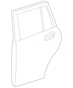 The bare rear left door of the Mercedes GLC 16-22 SUV