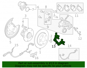 Left rear brake caliper bracket for Honda Accord 18-25