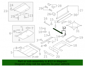 Trunk floor right Audi Q7 4L 10-15 under 3 rows of seats, beige, rust