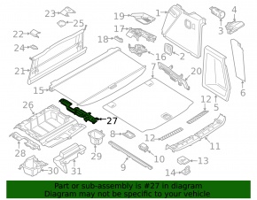 Trunk Organizer Guide Rail Bracket Right BMW X3 G01 18-21
