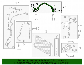 Air conditioner tube heater-condenser first VW Jetta 19- R1234yf