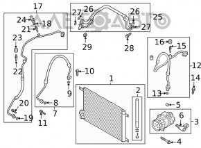 Air conditioner heater-condenser tube first VW Jetta 19-26 R1234yf