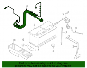 Power cable through the entire body BMW X5 E70 07-13 type 2