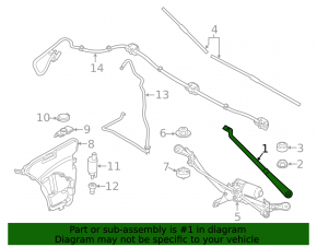 Wiper arm right BMW 7 G11 G12 16-22