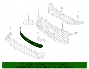 Infiniti QX30 17-19 Sport front bumper lower grille