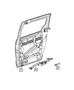 Door guide rear right lower Chrysler Pacifica 17- electric