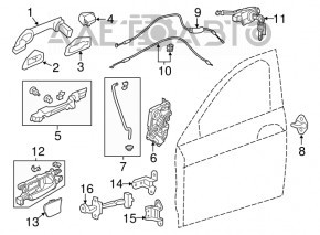 Front left door lock Honda CRV 12-13