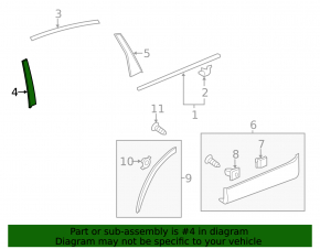 Door trim side rear left front Honda CRV 12-16