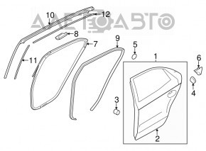 Door bare rear right Kia Optima 11-15 black ABP, dents, painted