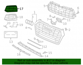 Front bumper grille left Audi Q5 80A 18-20 with chrome