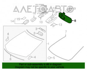 Interior mirror Lexus RX350 RX450h 16-22 auto-dimming, Home link, for camera, black