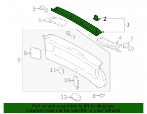 Upper Trunk Door Trim Subaru XV Crosstrek 18-23