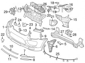 Upper front bumper grille Porsche Cayenne 958 11-14 Turbo