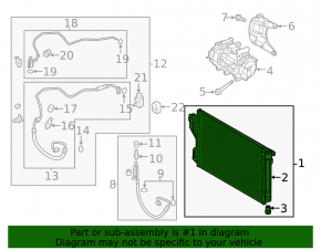 Kia Optima 11-16 hybrid air conditioner condenser radiator