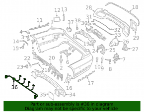 Rear bumper wiring for parking sensors Mercedes E-class W212 10-16 AMG pkg