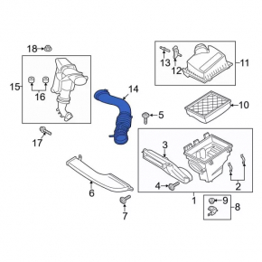Air duct from the filter Ford Fusion mk5 13-14 1.6T