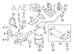 Exhaust line middle part Nissan Murano z51 09-14