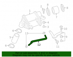Radiator pipe intercooler right Infiniti Q50 16-24 3.0T third with tube