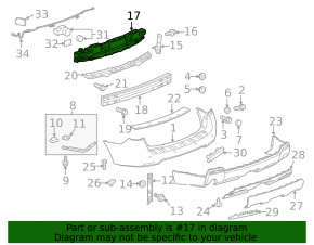 Rear Bumper Absorber GMC Terrain 10-15 prerest