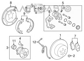Parking brake support disc right Toyota Camry v55 15-17 usa