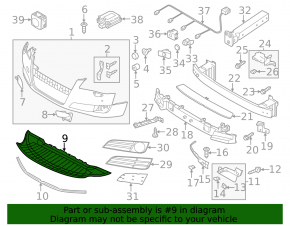 Front bumper guard for Audi A8 10-13 pre-restyling