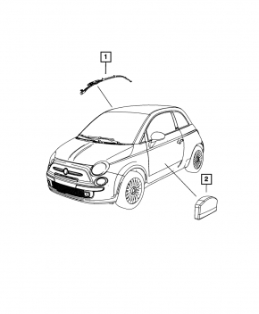 Airbag front right seat Fiat 500 12-19