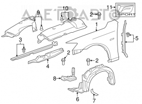 Right fender lining for Lexus IS250 IS300 IS350 06-13
