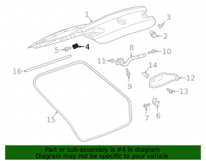 Left tailgate bumper Volkswagen ID.4 21-23 on the body