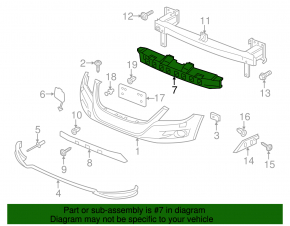 Front bumper absorber VW Tiguan 12-17 rest, broken