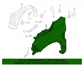 Front right wing Mitsubishi Outlander Sport ASX 20-26