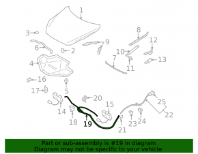 Infiniti FX35 QX70 09-17 Hood Release Cable