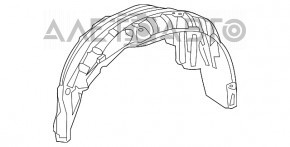 Lexus RX350 RX450h rear right fender liner 10-15, fasteners torn