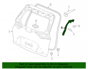 Trunk door hinge left Honda CRV 17-22
