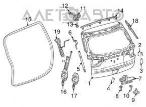 Upper tailgate seal Jeep Compass 17-24