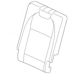 Left rear seat backrest, 3rd row, Acura MDX 14-16, black leather, with headrest