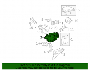 Lexus RX450h 10-15 underhood fuse box assembly, without cover